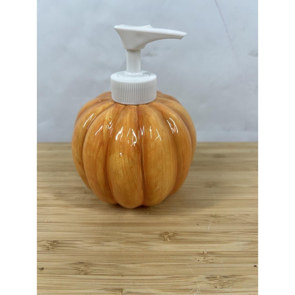 Otagiri Japan Hand Painted Pumpkin Soap‎ Dispenser New Never Used Vintage